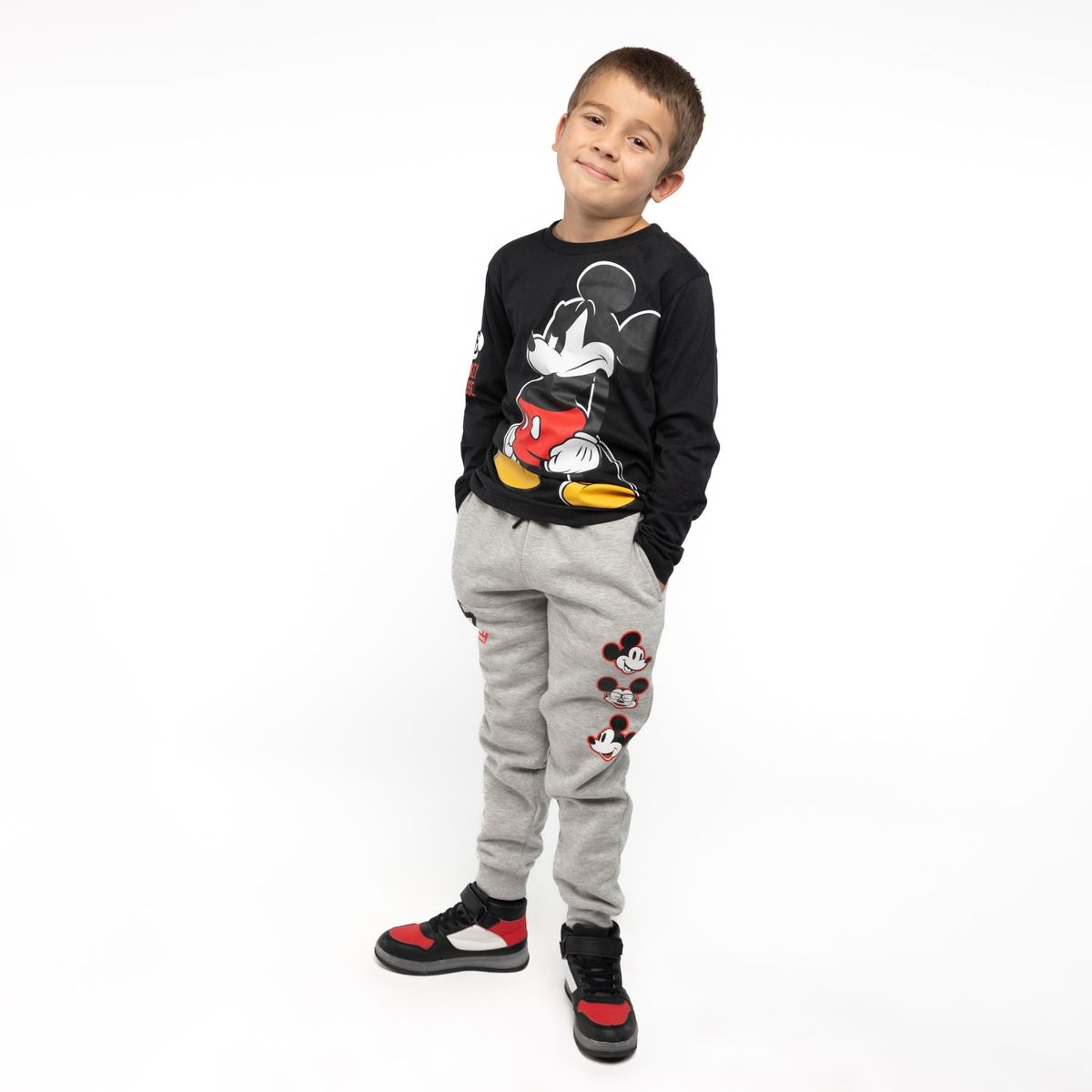 DISNEY - Pantalon de Buzo Niño Mickey Gris Disney