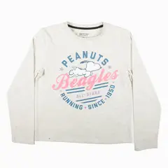SNOOPY - Polera Manga Larga Niña Peanuts Gris
