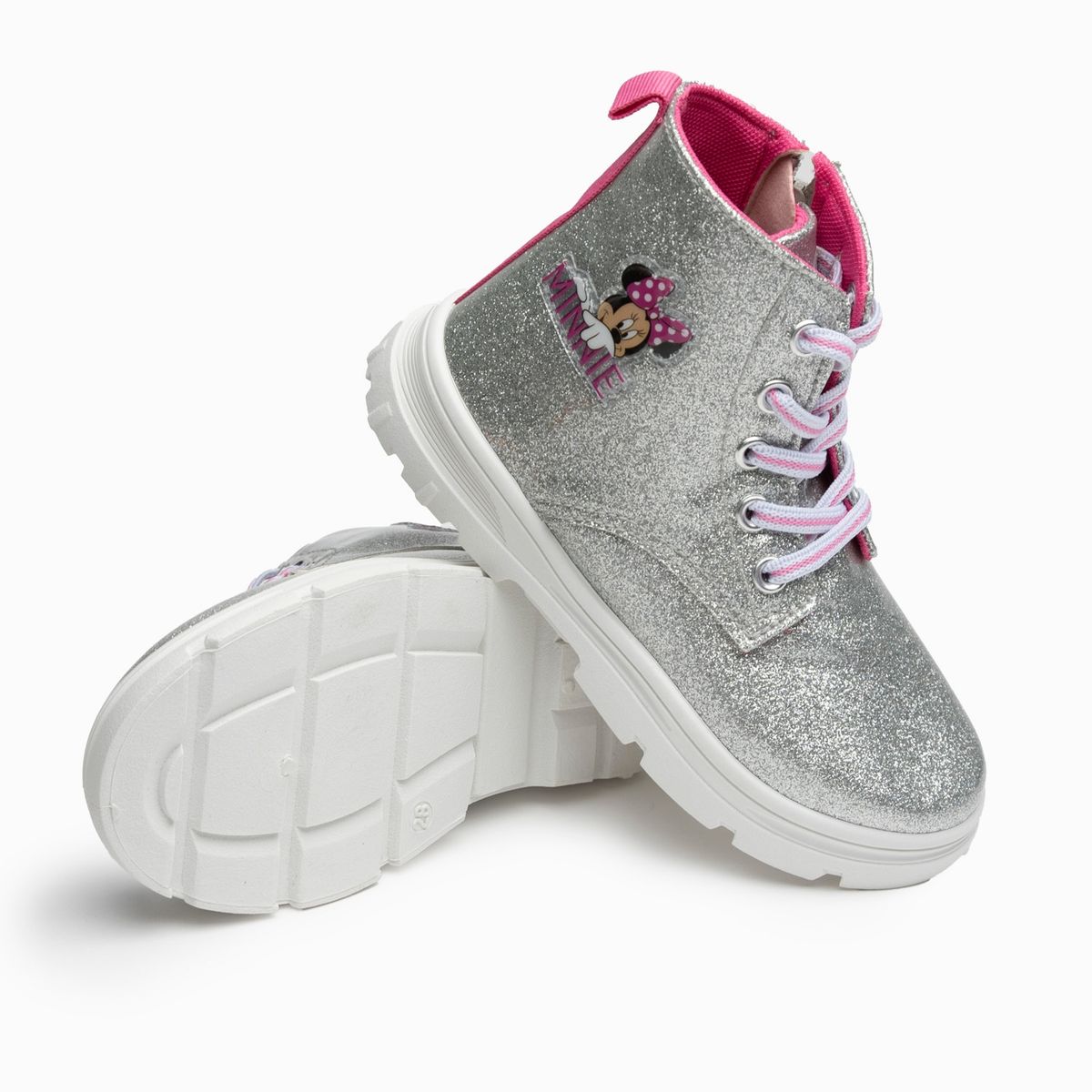 DISNEY - Botin Niña Brillos Minnie Plateado Disney