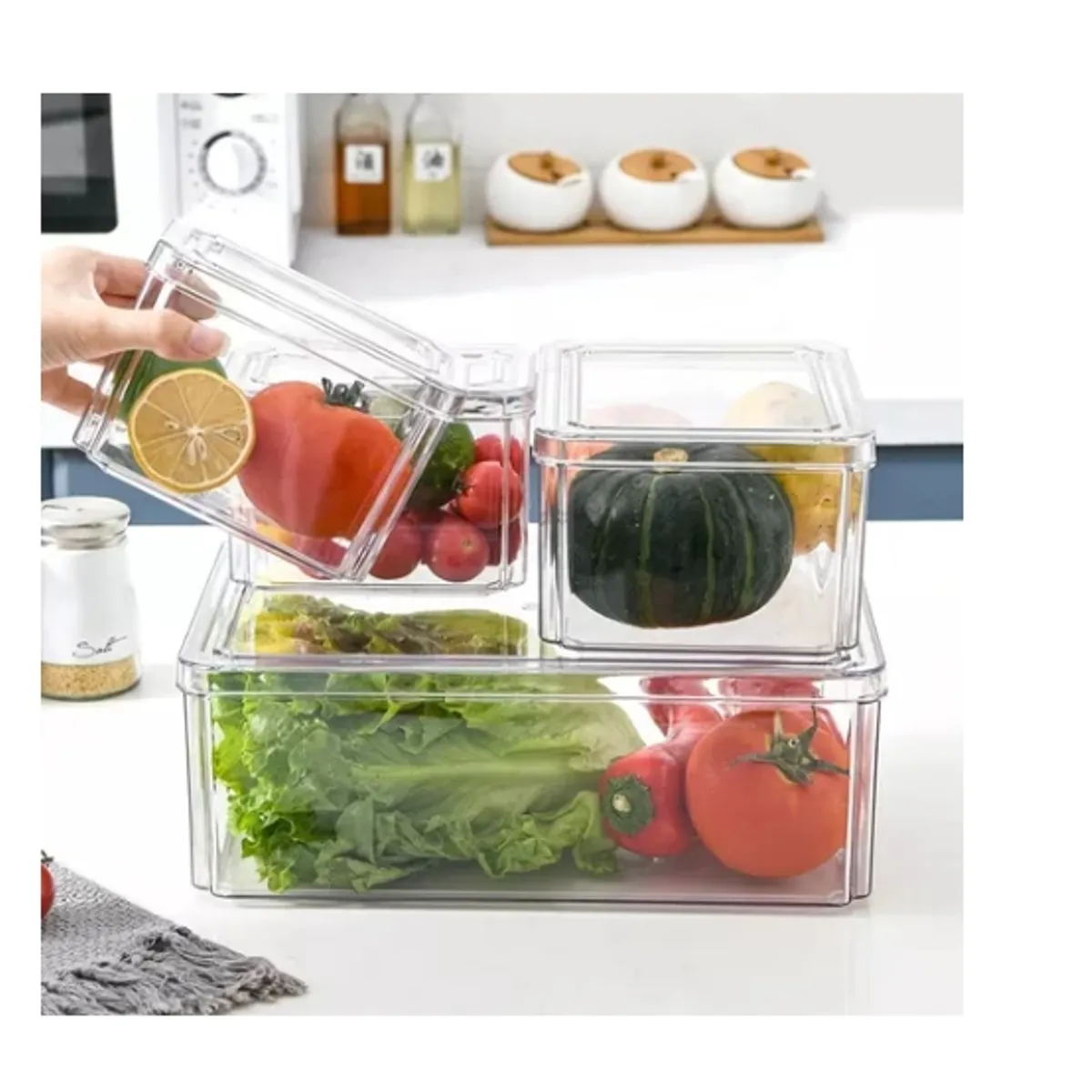 OFERTABKN - Organizador Refrigerador Cocina Set 7 Contenedores Con Tapa