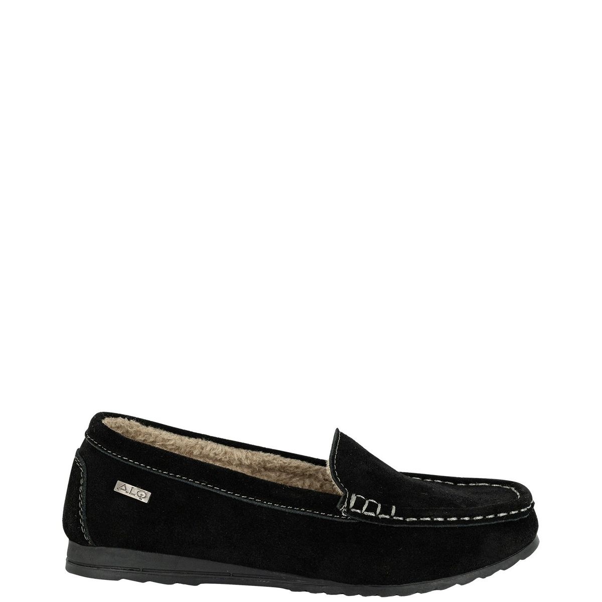 ALQUIMIA - Mocasin de Cuero con Chiporro Mujer Negro Amur Alquimia