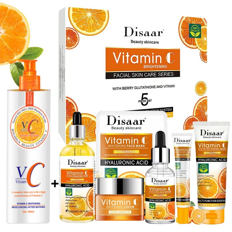 DISAAR - Set Rutina Completa Skincare de Vitamina C y Ácido Hialurónico