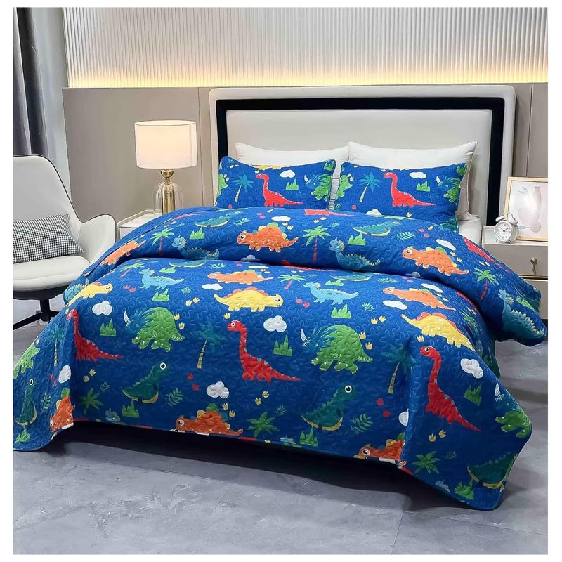 COMPRAPO - Cubrecama Quilt Infantil Liviano 1.5 Pza Mod. Dino Colors