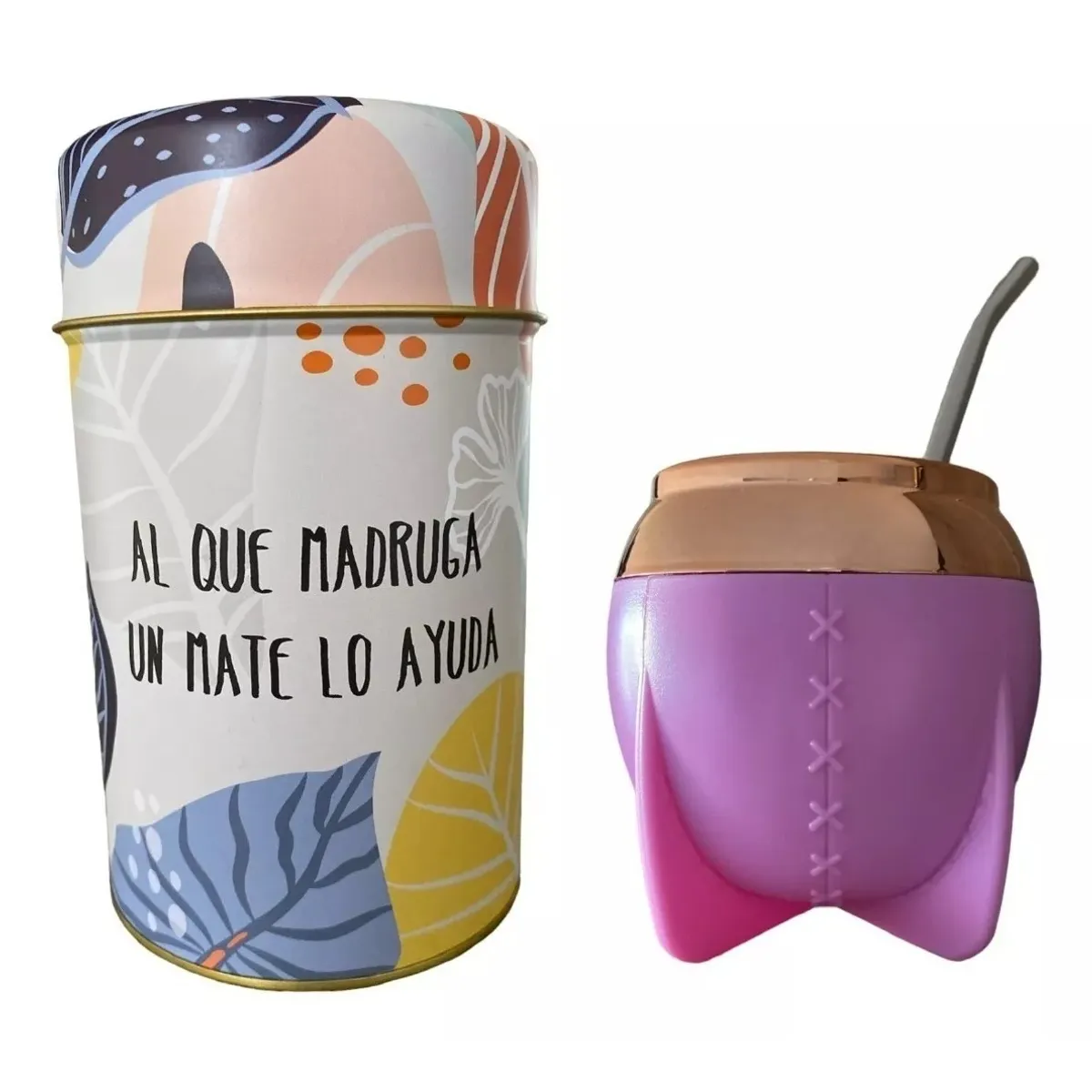 GENERICO - Kit Mate + Dispensador De Yerba + Bombilla Anymate Premium