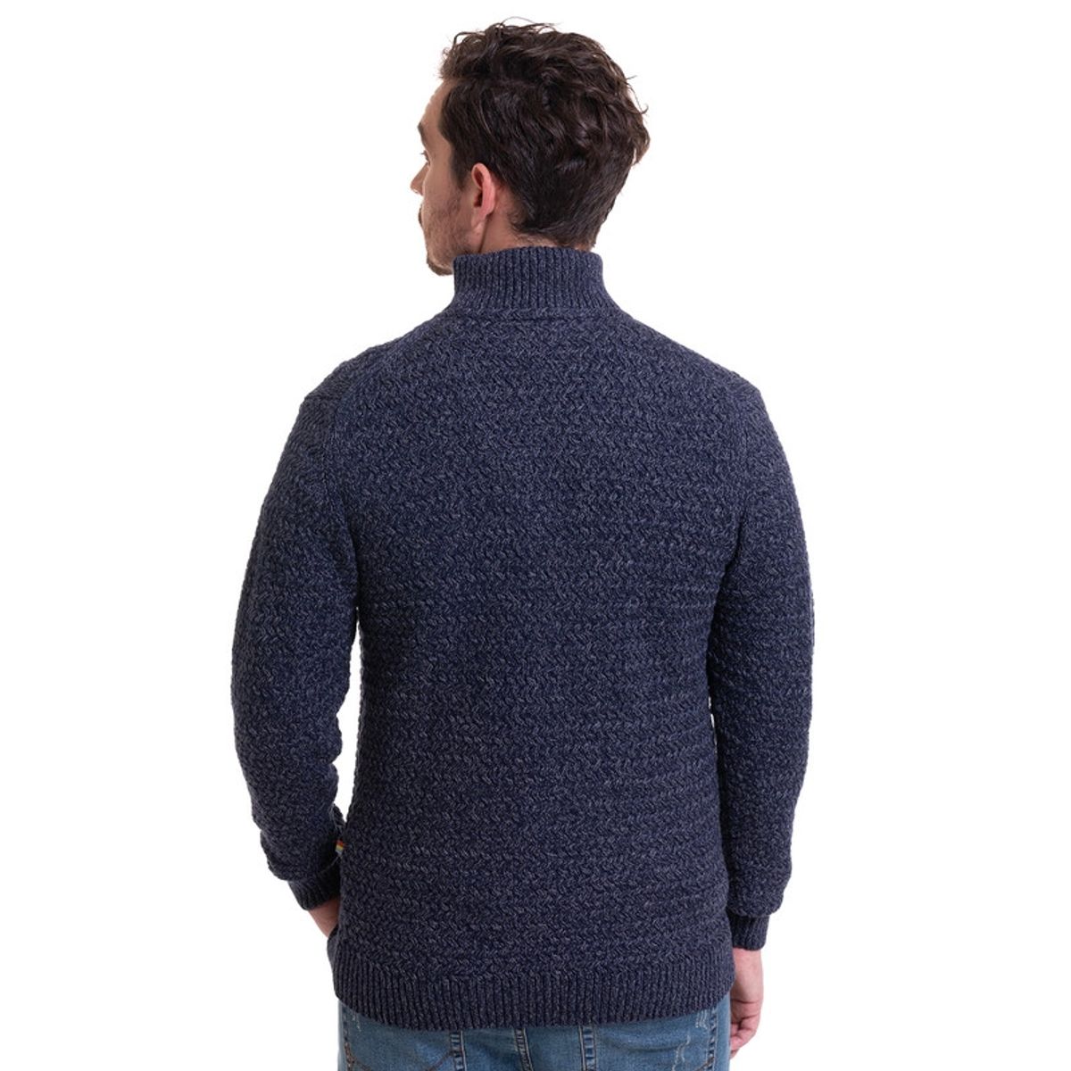 TRUVAL - Sweater Medio Cierre Azul Marino TRUVAL