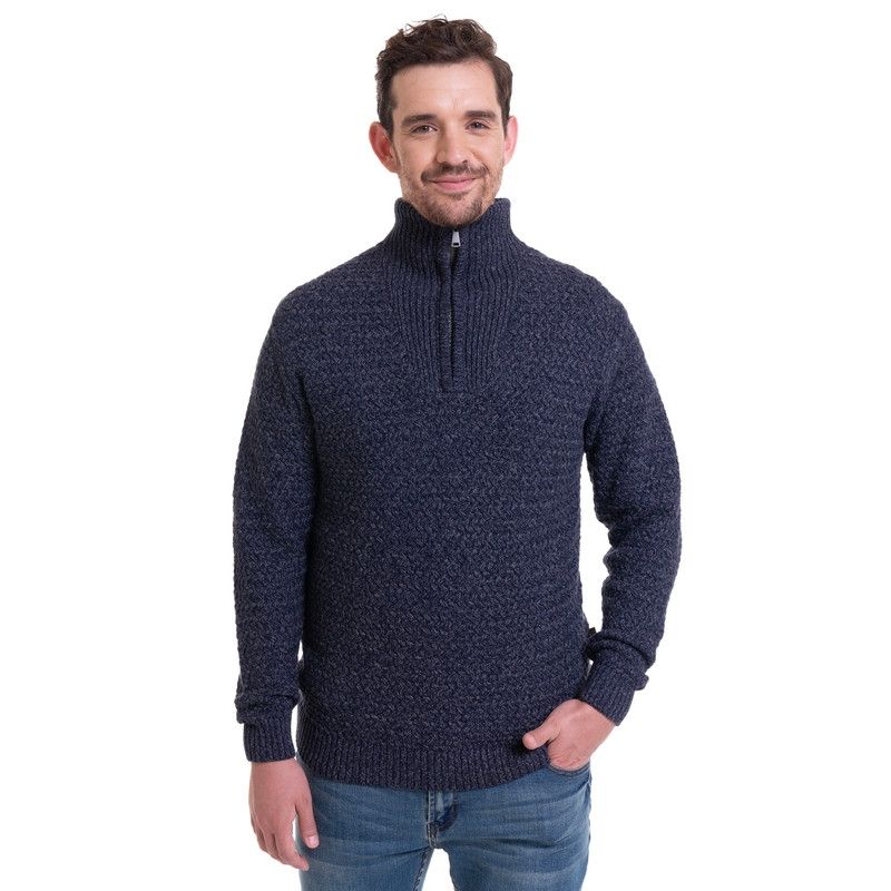 TRUVAL - Sweater Medio Cierre Azul Marino TRUVAL