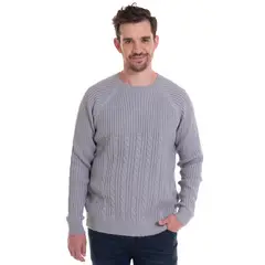 TRUVAL - Sweater Cuello Redondo Textura Melange medio