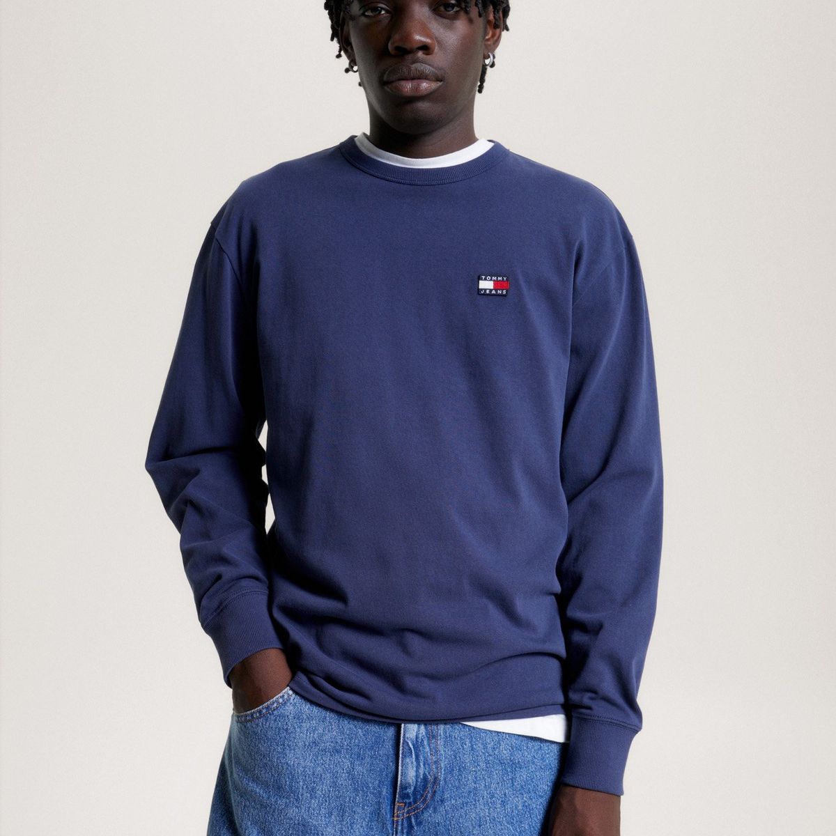 TOMMY HILFIGER - Polera Classic Badge Logo Azul Tommy Hilfiger