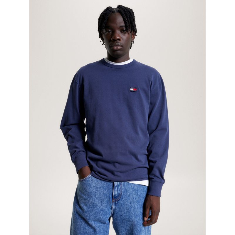 TOMMY HILFIGER - Polera Classic Badge Logo Azul Tommy Hilfiger