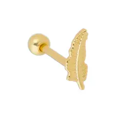 GENERICO - Piercing plumita Baño Oro Philippa Joyas