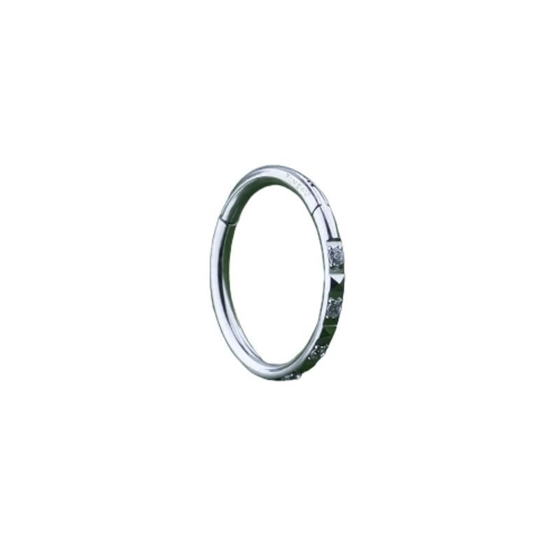 GENERICO - Argolla Circon click Titanio Philippa Joyas