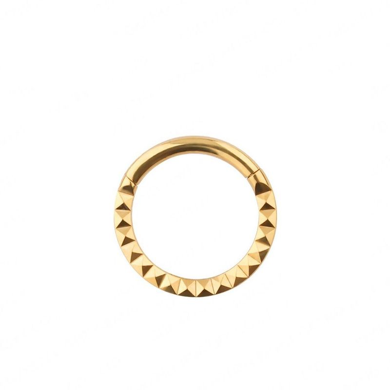 GENERICO - Argolla click Titanio Baño de Oro Philippa Joyas