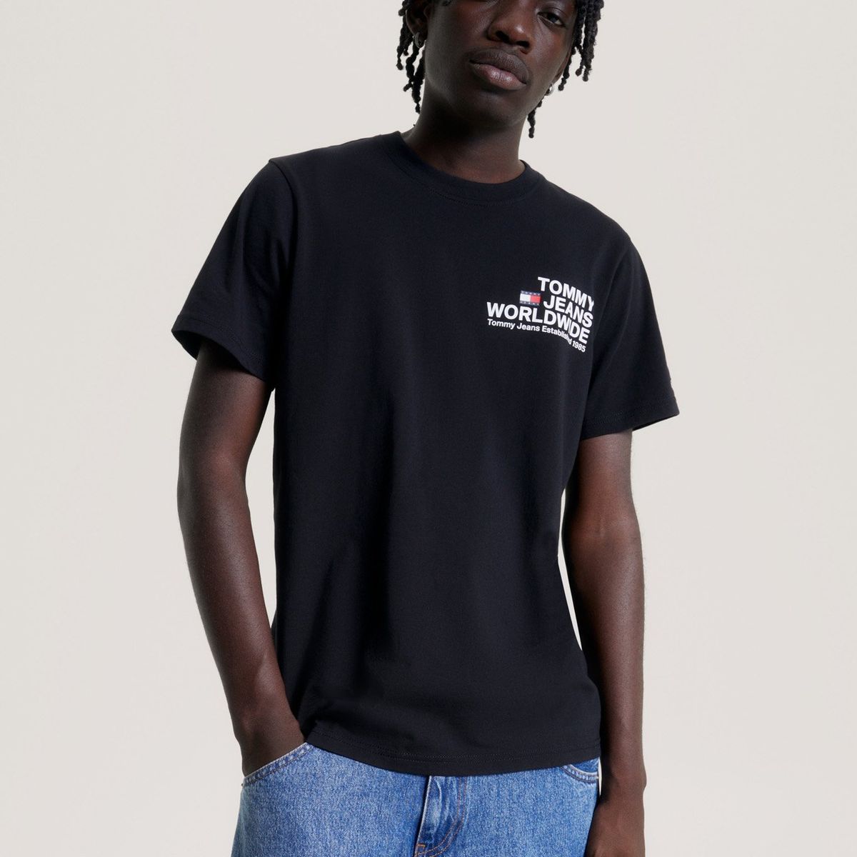 TOMMY HILFIGER - Polera Entry Concert Con Logo Negro Tommy Hilfiger