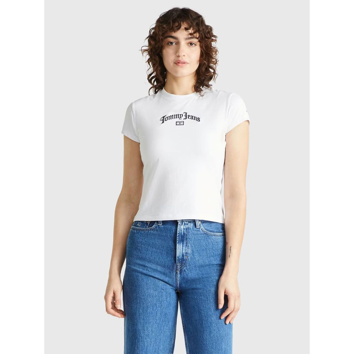 TOMMY HILFIGER - Polera Slim Fit Con Logo Grunge Blanco Tommy Hilfiger