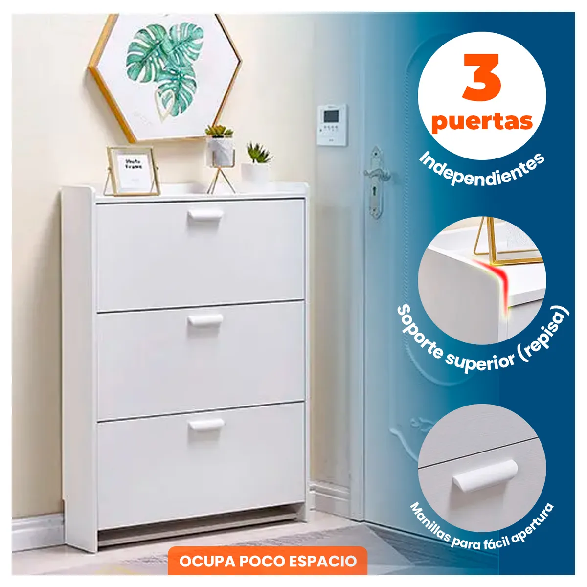 GLOBAL LATIN GROUP - Mueble Zapatero Organizador Estante para Zapatos VTRIN - Blanco - Tamano Unico