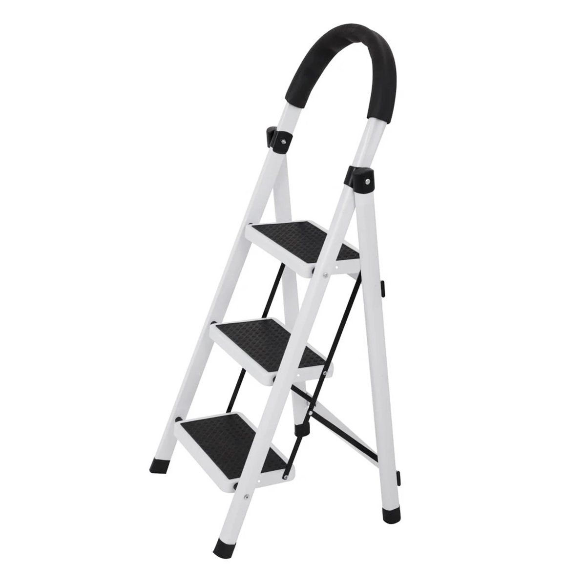 HALTEN - Escalera Taburete Plegable Halten 3 Peldaños Antideslizantes