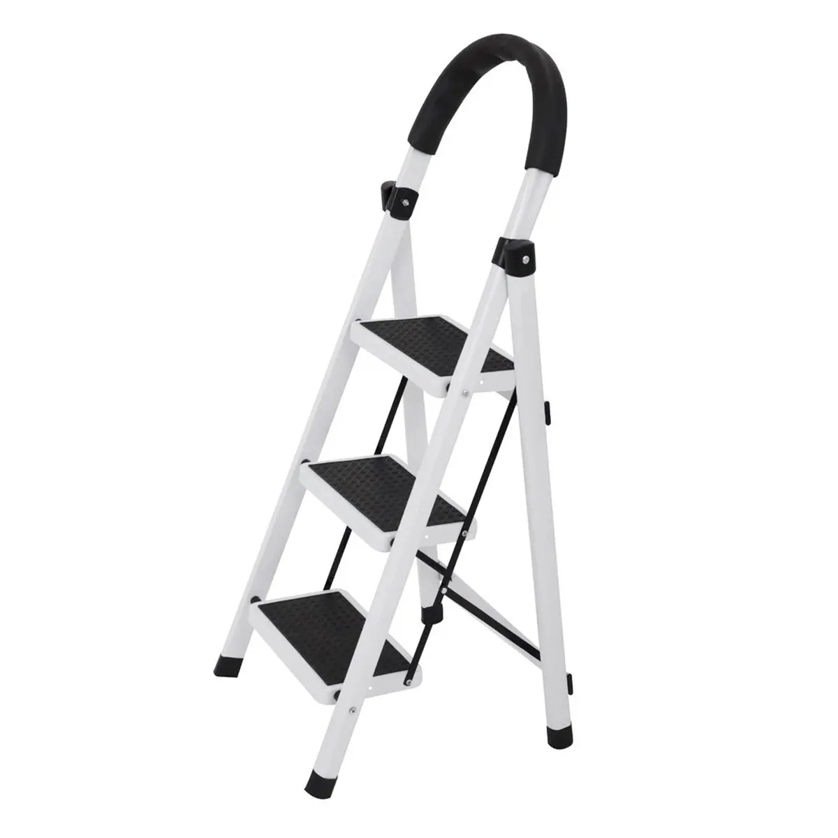 HALTEN - Escalera Taburete Plegable Halten 3 Peldaños Antideslizantes