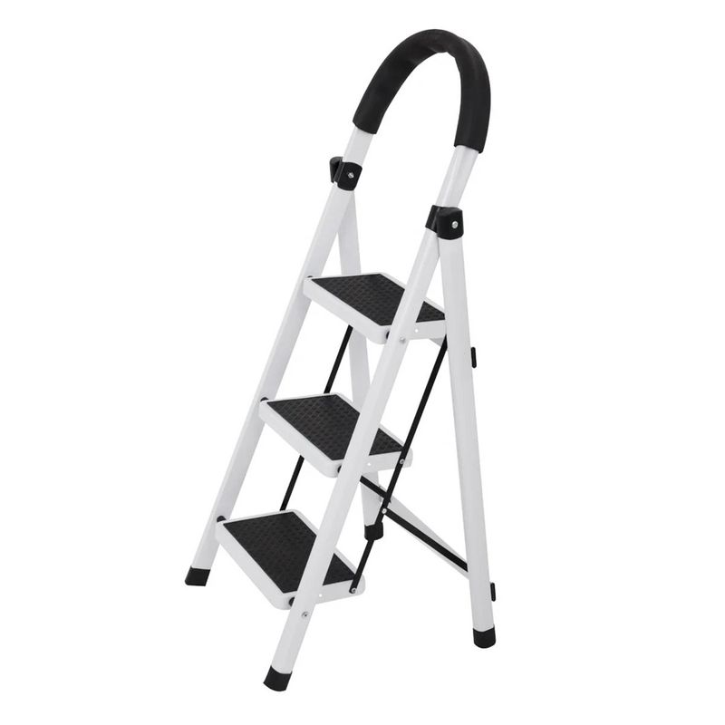 HALTEN - Escalera Taburete Plegable Halten 3 Peldaños Antideslizantes