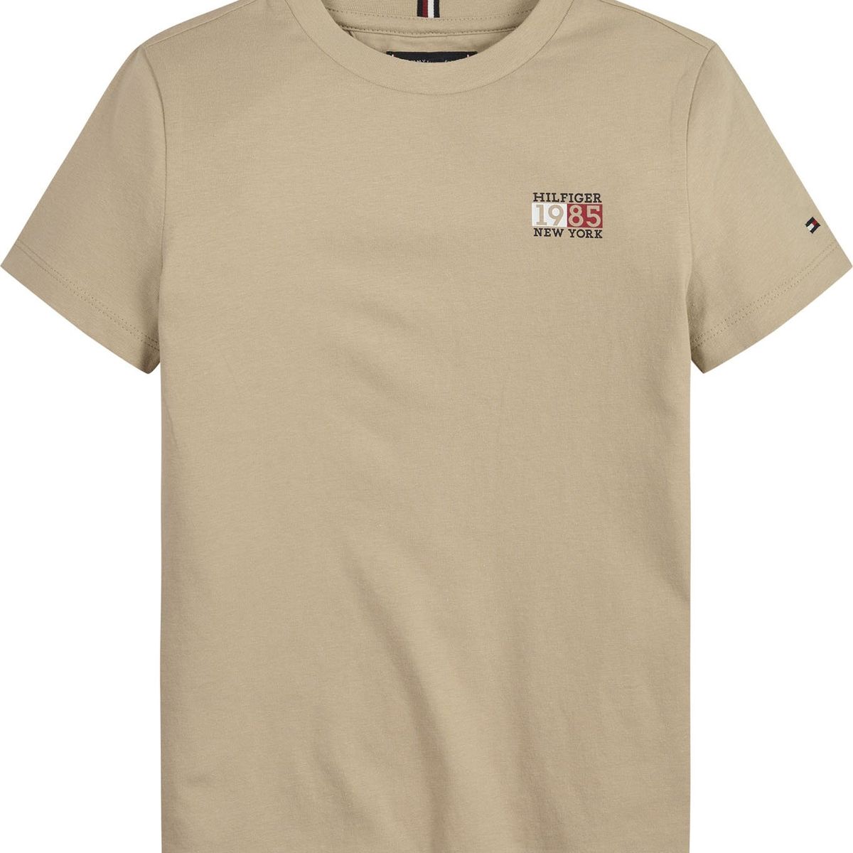 TOMMY HILFIGER - Polera Con Logo Gráfico New York Beige Tommy Hilfiger