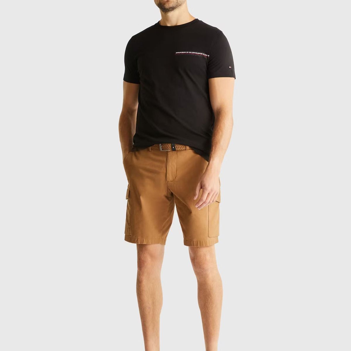 TOMMY HILFIGER - Polera Con Logo Small Monotipo Negro Tommy Hilfiger