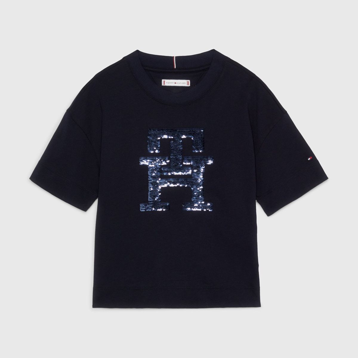 TOMMY HILFIGER - Polera Monogram De Lentejuelas Azul Tommy Hilfiger