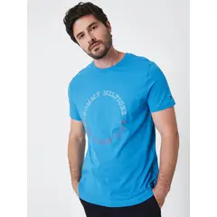 TOMMY HILFIGER - Polera Slim Fit Logo Monotype Azul