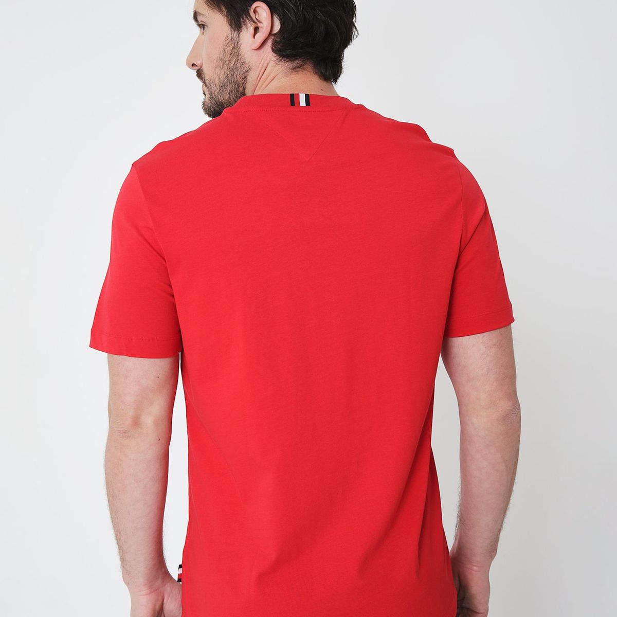 TOMMY HILFIGER - Polera Modern Graphic Logo Rojo Tommy Hilfiger