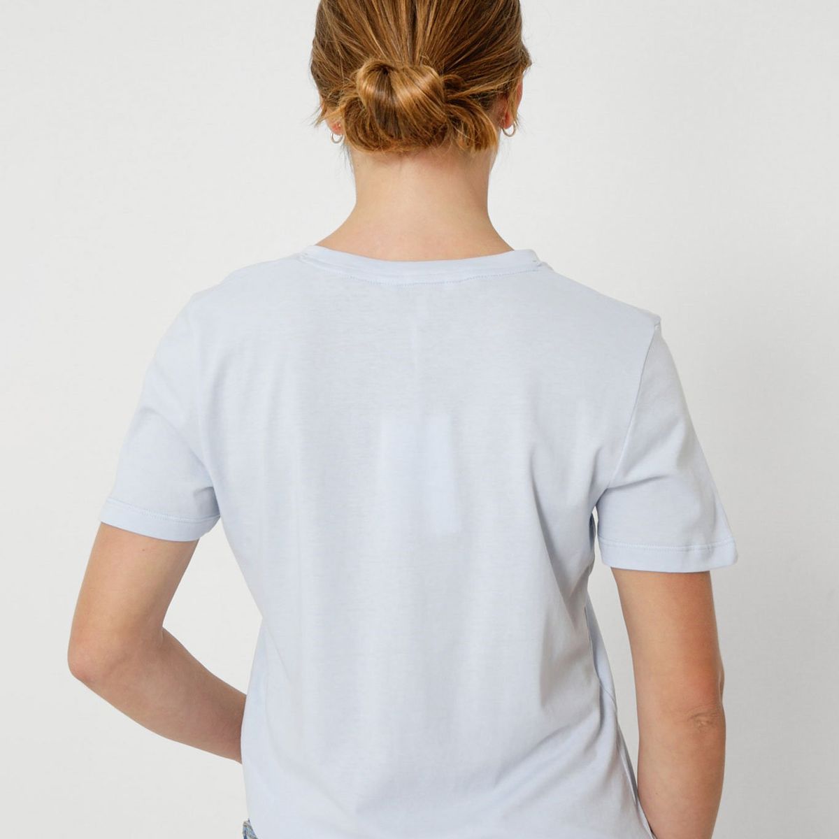 TOMMY HILFIGER - Polera Signature Con Logo Celeste Tommy Hilfiger