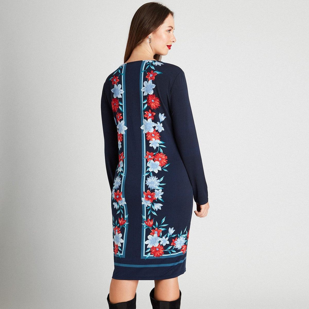 LORENZO DI PONTTI - Vestido Manga Larga Estampado Azul