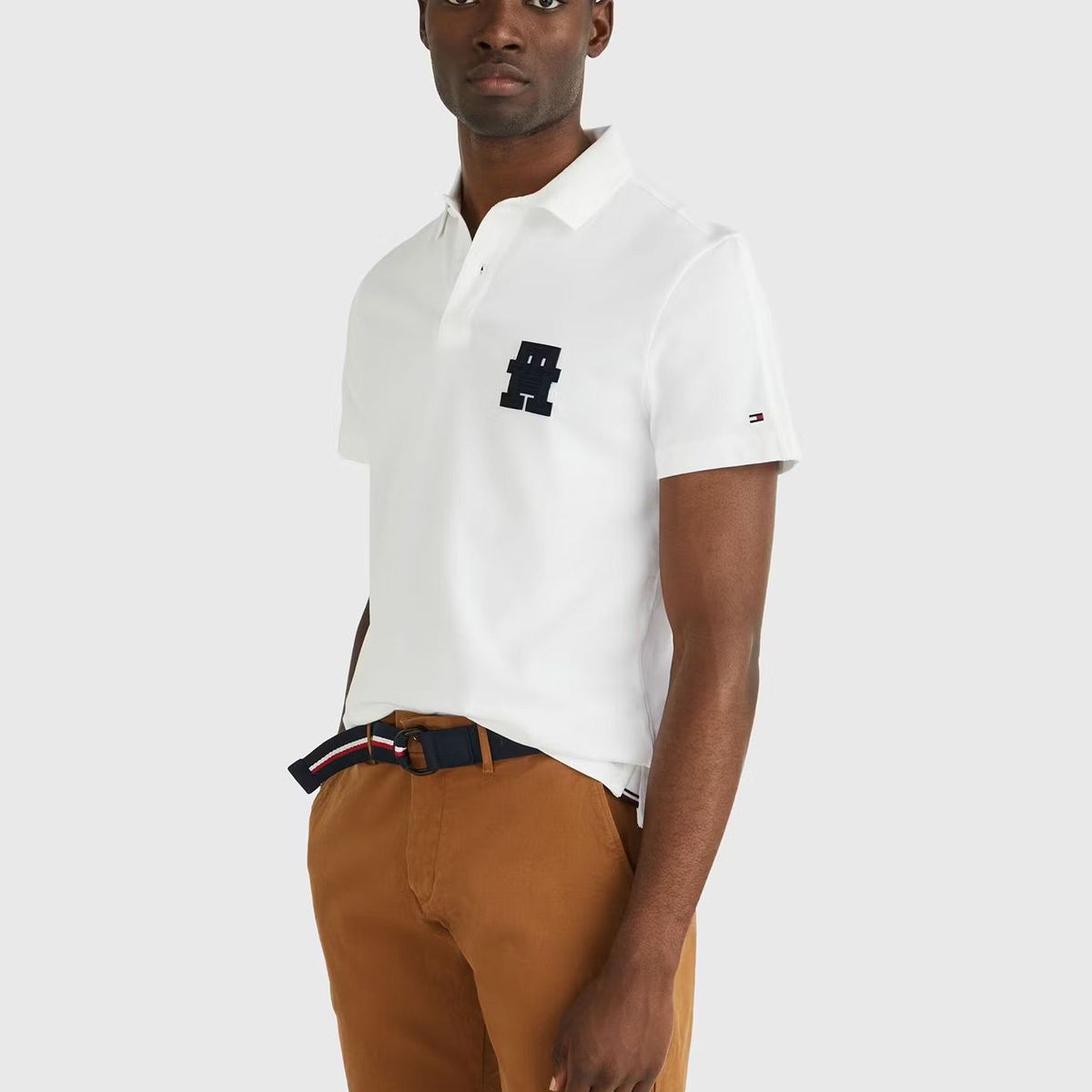 TOMMY HILFIGER - Polo Logo Monogram Th Blanco Tommy Hilfiger