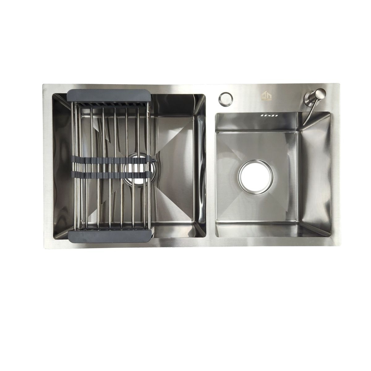 GENERICO - LAVAPLATOS 78X43 SILVER + DISPENSADOR + REJILLA