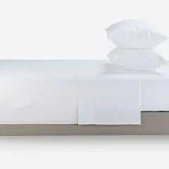 ROSEN - Sábana 144 Hilos Lisa Blanca 2 Plazas