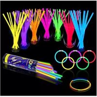 100 Pulseras Flúor Neón Tik Tok Brillan En Oscuridad