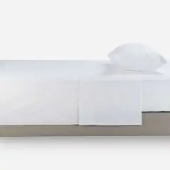 ROSEN - Sábana 144 Hilos Lisa Blanca 1,5 Plazas