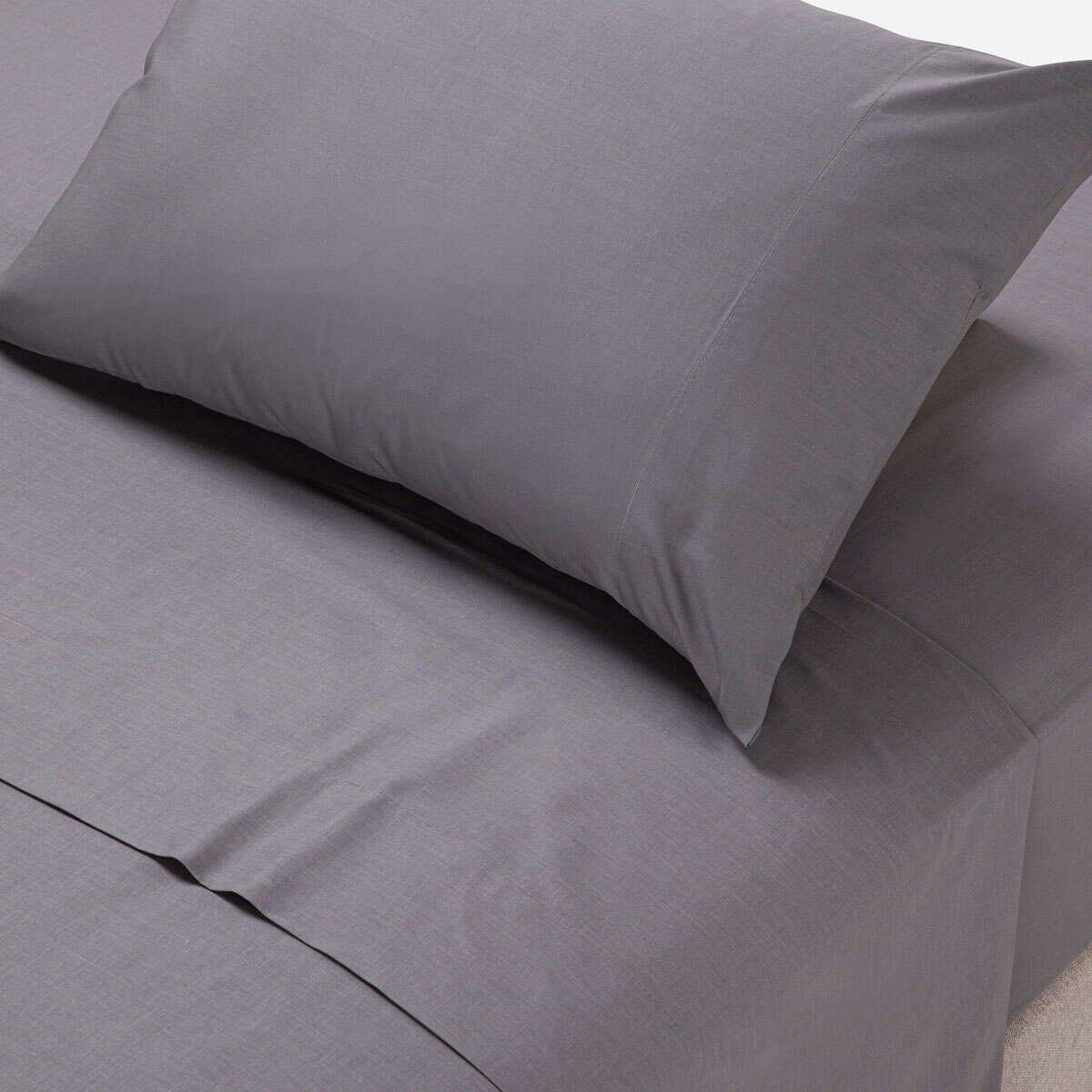 ROSEN - Sábana Rosen 144 Hilos Lisa Grafito 1 Plaza