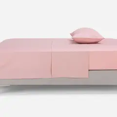 ROSEN - Sábana 144 Hilos Lisa Rosa 1,5 Plazas