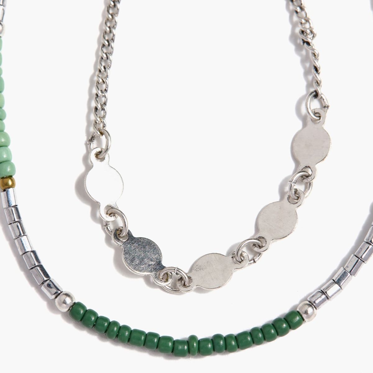 LOUNGE - Set Pulseras Mujer Con Mostacillas Plateado