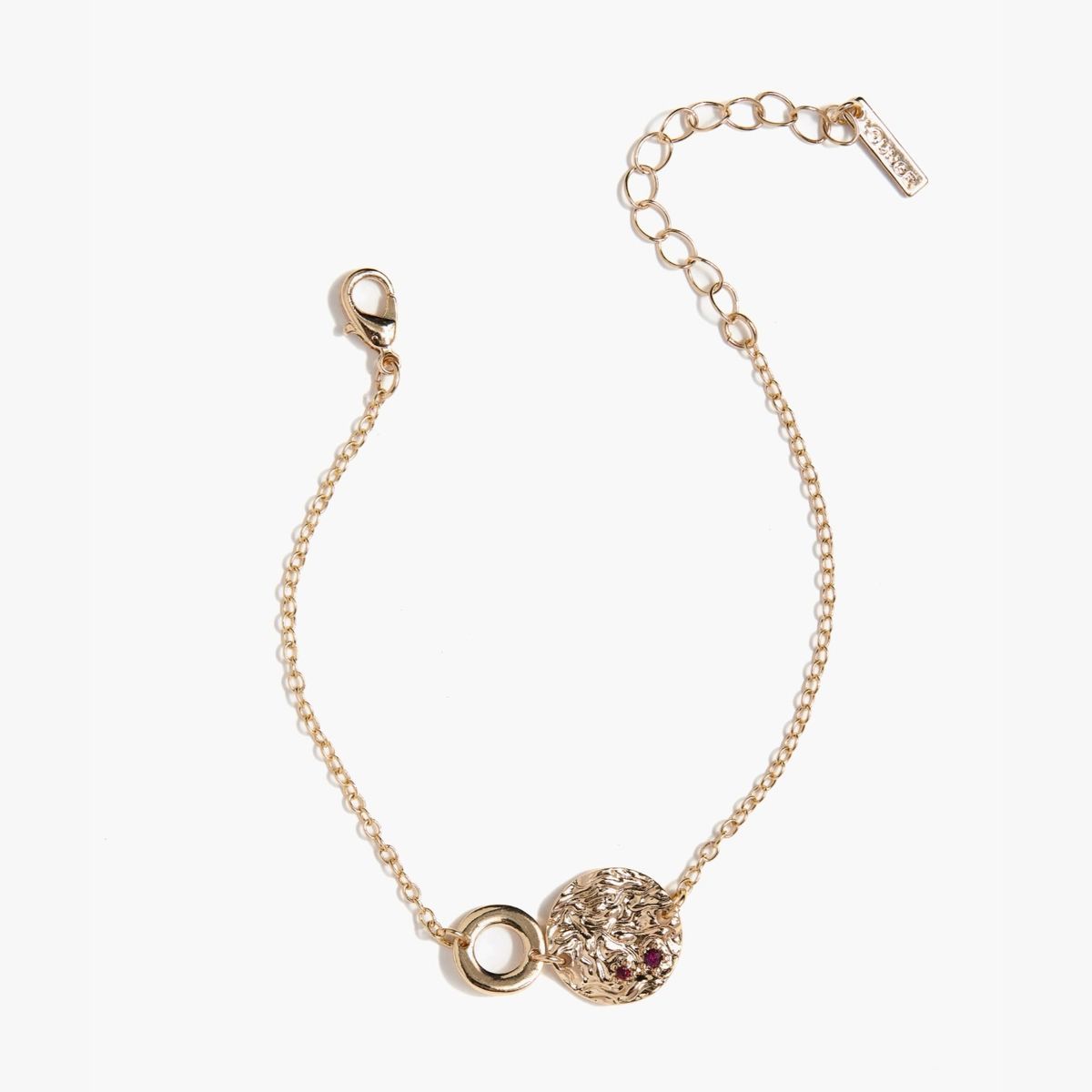 LOUNGE - Pulsera Mujer Argolla Con Moneda Dorado