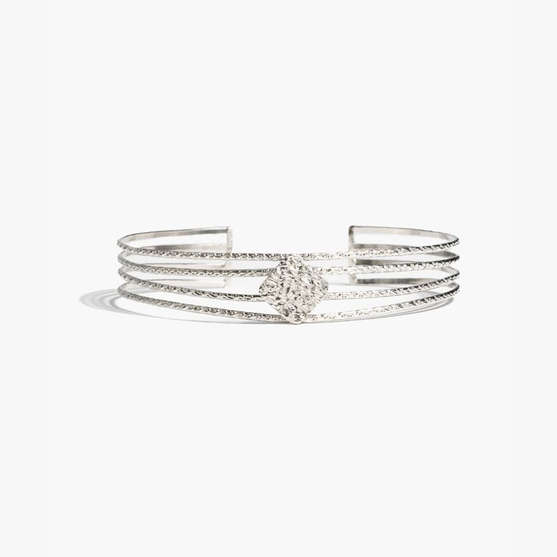 LOUNGE - Collar Mujer Choker Rombo Plateado