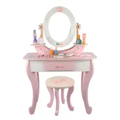 PELLITOS - MINI TOCADOR DE MADERA SOLIDA LITTLE QUEEN ROSA