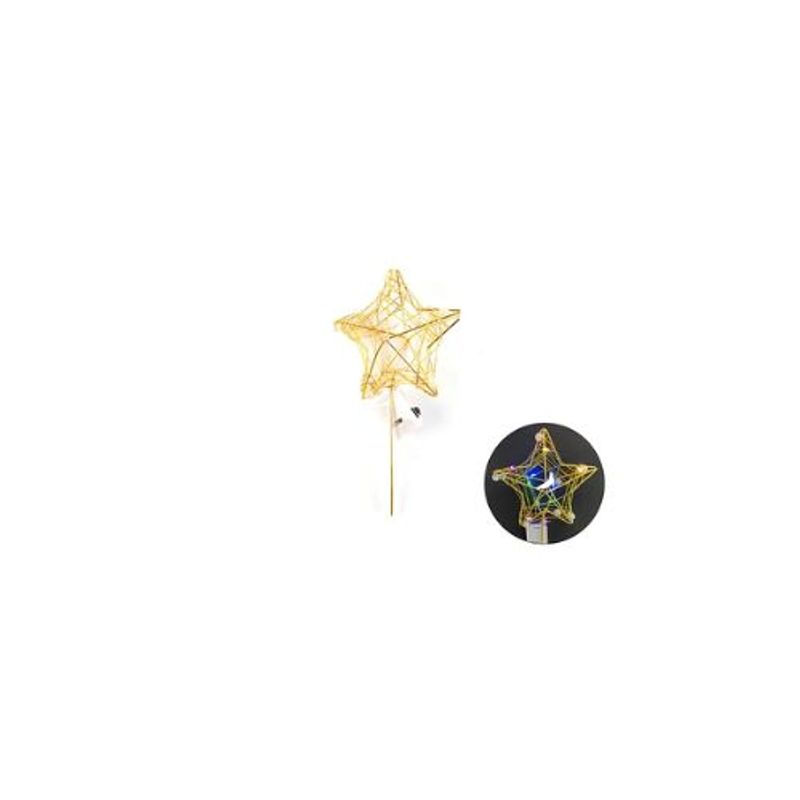 GENERICO - Topper De Estrella Con Luces De Colores 8x17cm