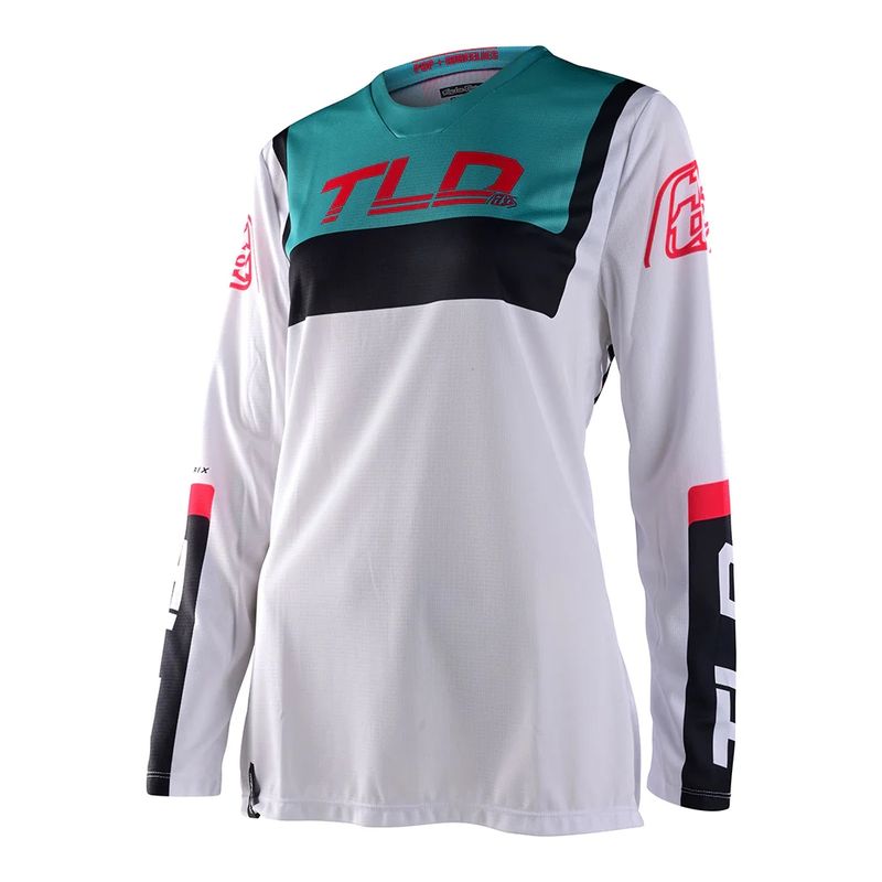 TROY LEE DESIGNS - Polera de Moto para Mujer GP Brazen Blanca Troy Lee Designs