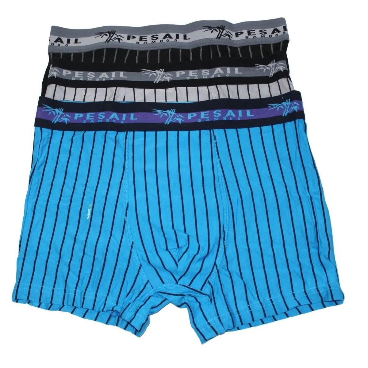 GARSIL - 12 Boxer Con Fibra de Bambu Para Hombre - Diseño Lineas