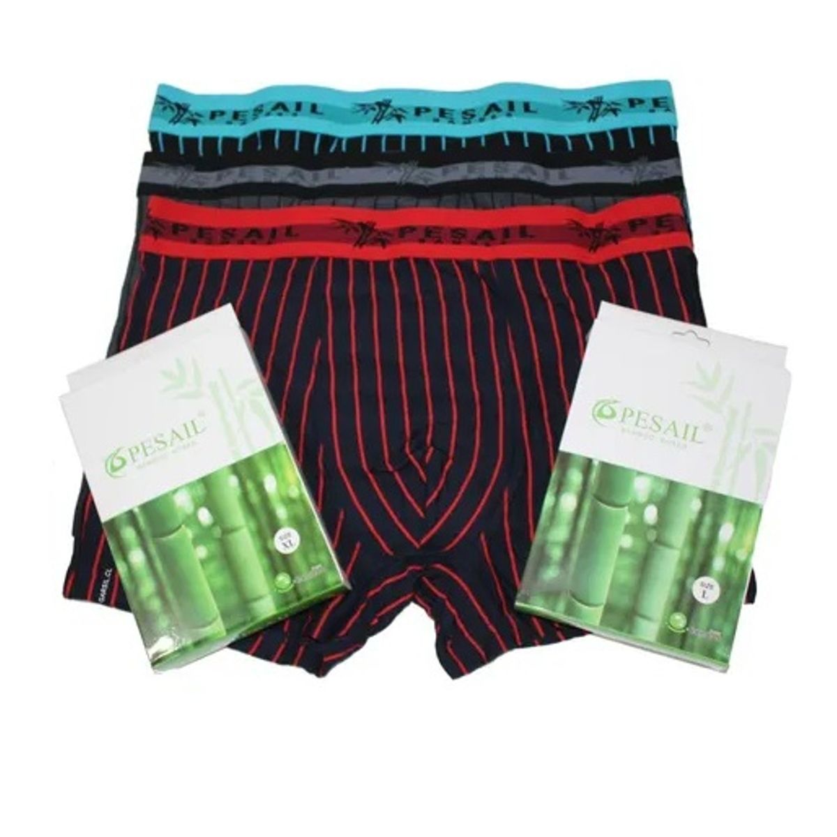 GARSIL - 12 Boxer Con Fibra de Bambu Para Hombre - Diseño Lineas