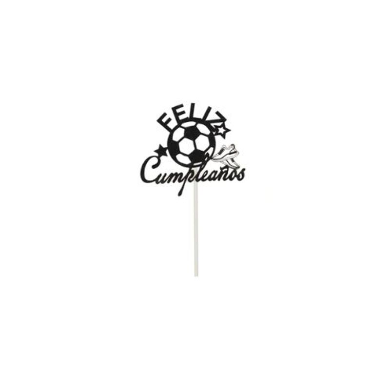 GENERICO - Topper De Futbol Feliz Cumpleaños 11x19cm