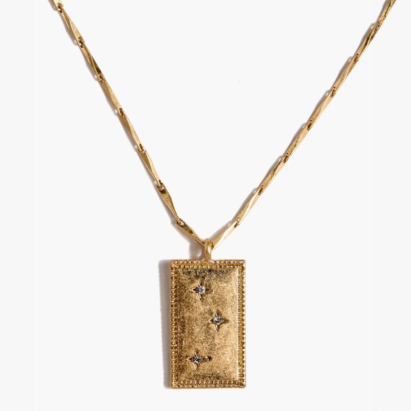 LOUNGE - Collar Mujer Con Placa Dorado