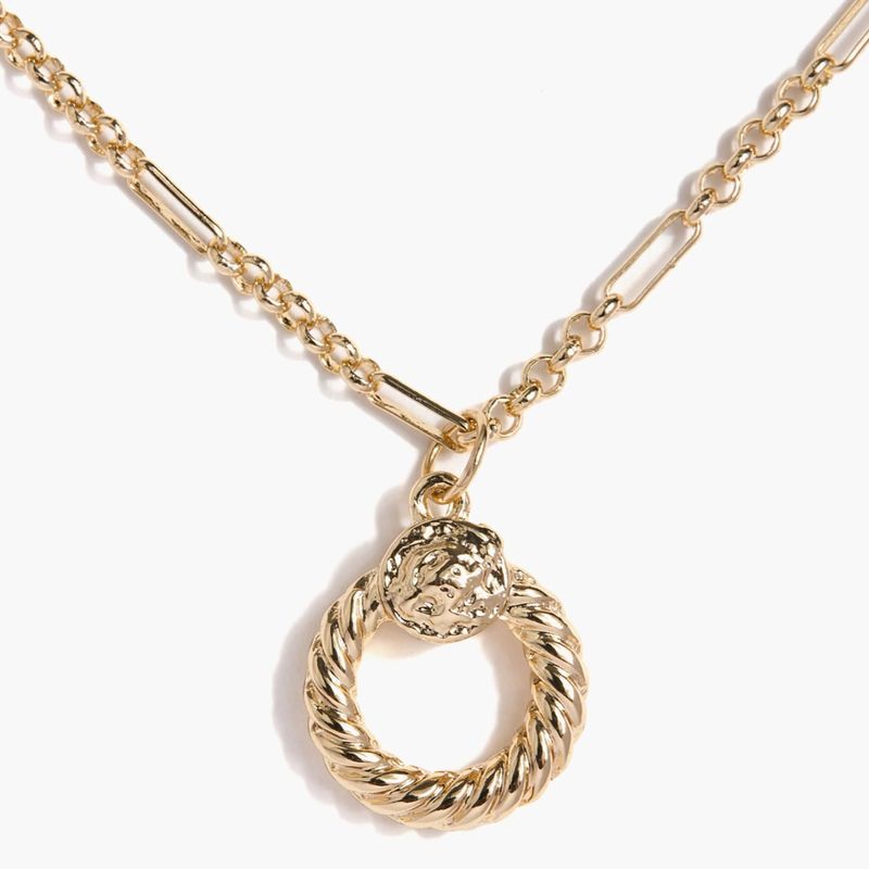 LOUNGE - Collar Mujer Círculo Trenzado Dorado