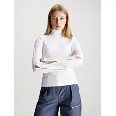 CALVIN KLEIN - Polera Ls Tab Split Blanco