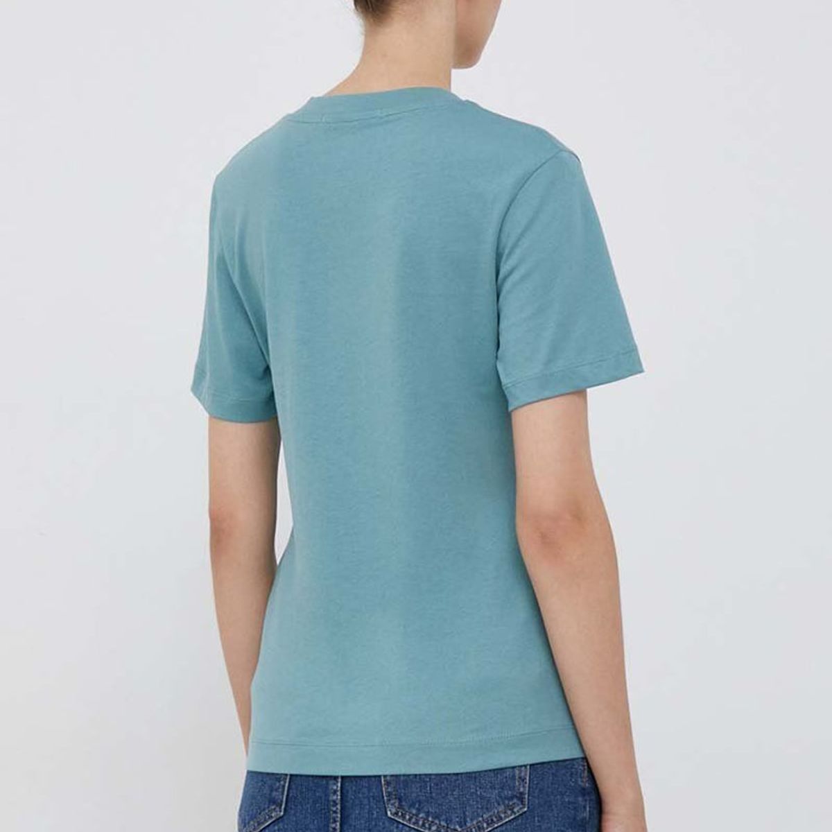 CALVIN KLEIN - Polera Monologo Slim V-Neck Verde Calvin Klein