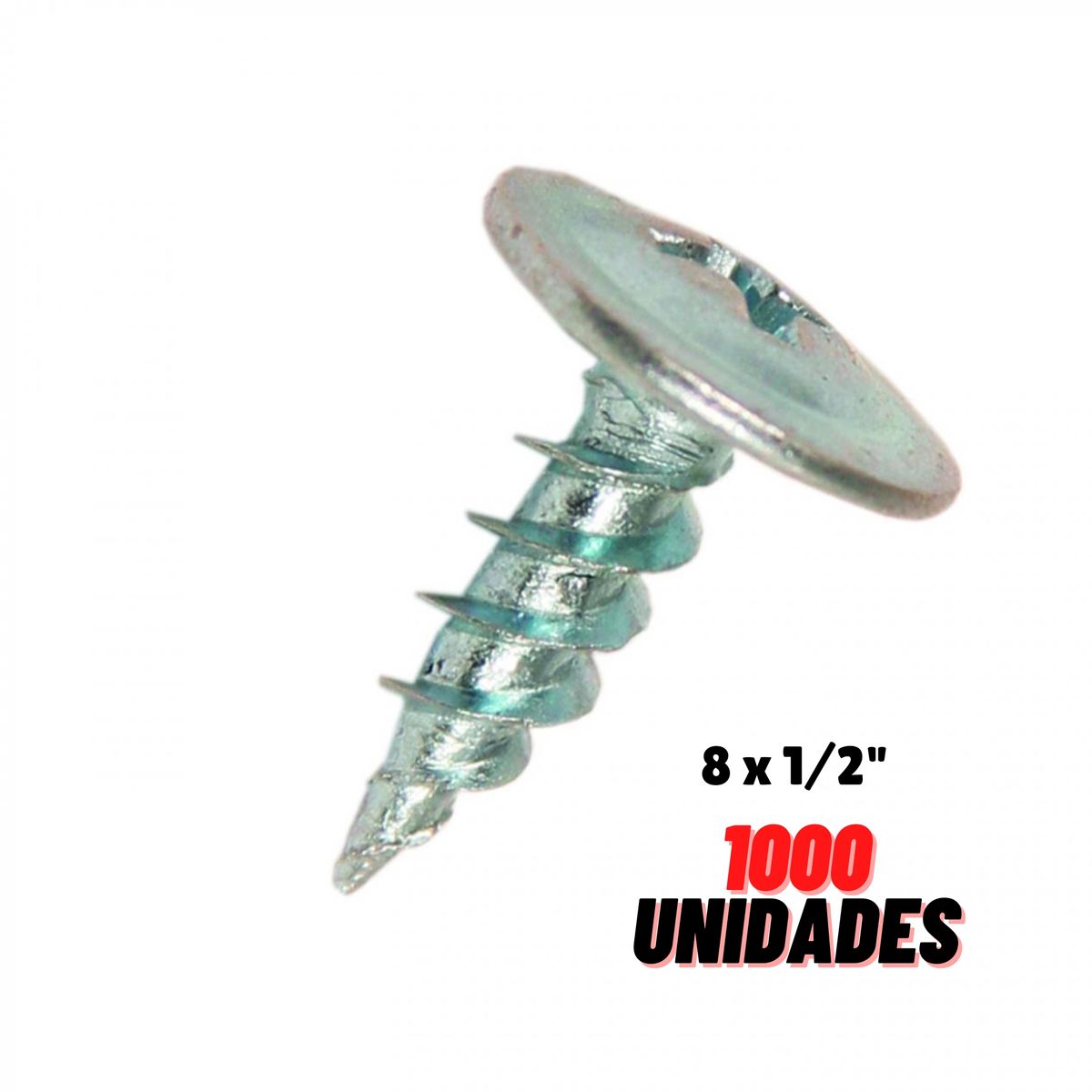 GENERICO - Tornillo Cabeza De Lenteja 8 x 1/2 Punta Fina 1000 UND